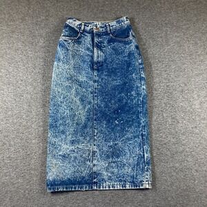 Vintage Pasta 80s Acid Wash Midi Skirt Womens 5 Retro